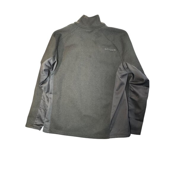 Spyder Mens Black Quarter-Zip Pullover Jacket Size X Polyester Fleece - Picture 2 of 16